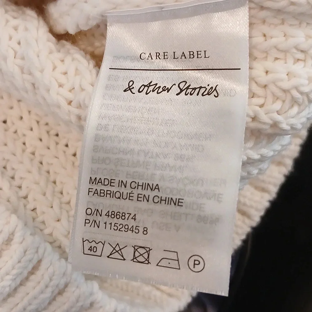 & OTHER STORIES Cropped Sweetheart Bustier Knit Top in cream size Medium - Picture 9 of 11